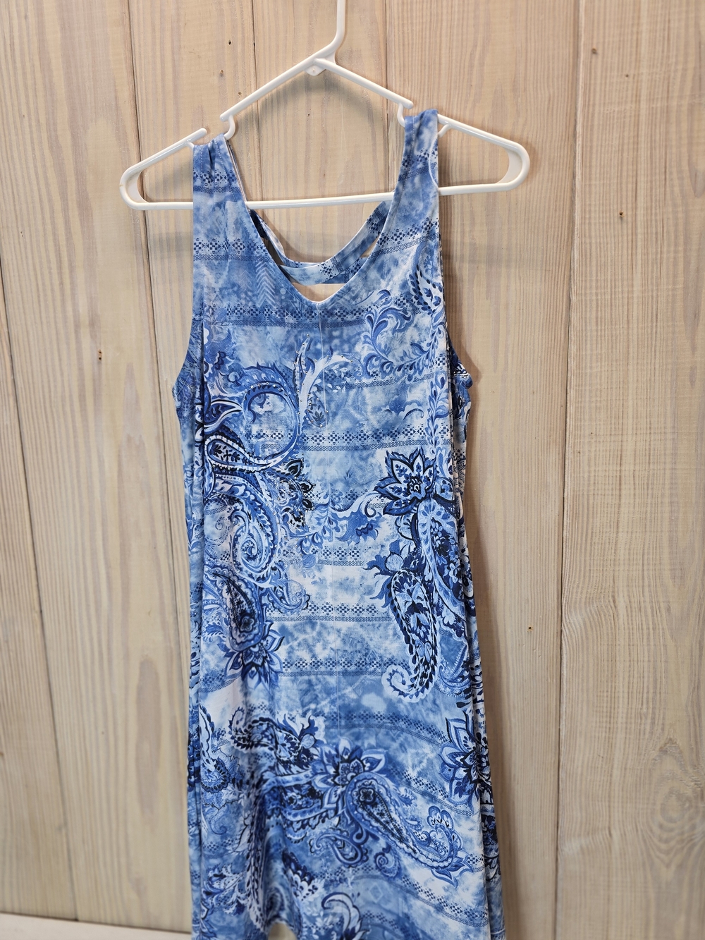 Time and Tru Blue Paisley Tank Maxi Dress